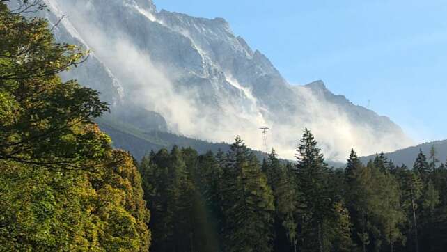 Viel Staub nach Felssturz an der Zugspitze